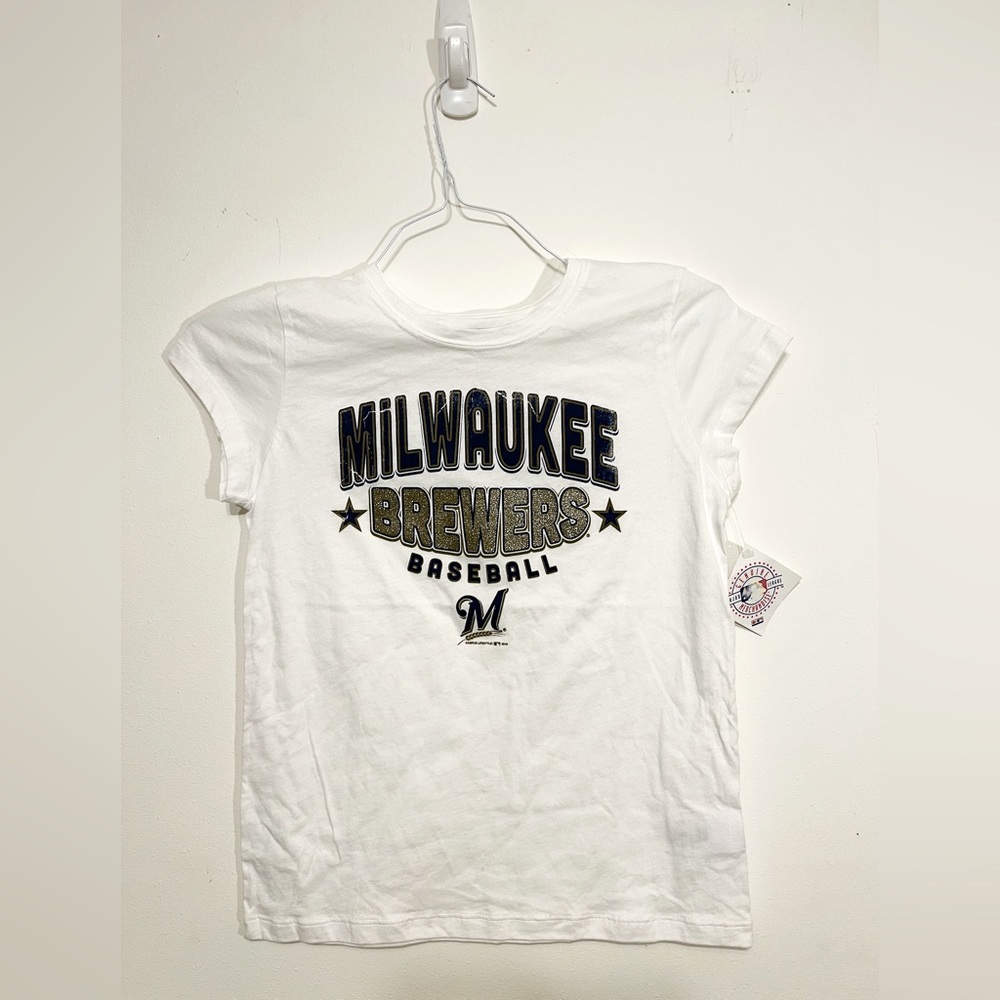Milwaukee Brewer Baseball Shirt on 14-16 size for young girl.
